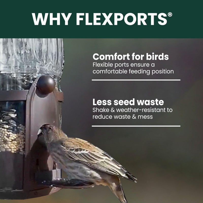 Perky-Pet 334-1SR Squirrel-Be-Gone Max Large Wild Bird Feeder with Flexports, Squirrel Proof Bird Feeder with Weight-Activated Perches - 4LB Seed Capacity - Image 4